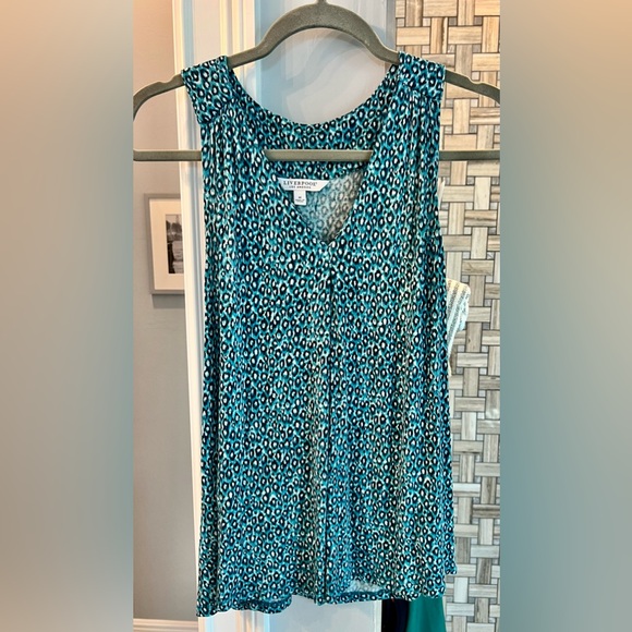 Liverpool top - teal and black print - Picture 1 of 5